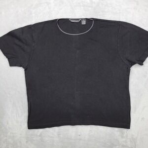 Reference Point Shirt Womens Extra Large Black Rayon Blend Top‎ Blouse NYC Adult
